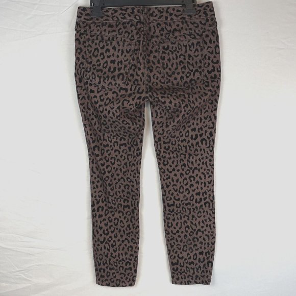 Free People Jeans Women's Size 27 Velour Animal Print Brown Casual Streetwear - Picture 3 of 11